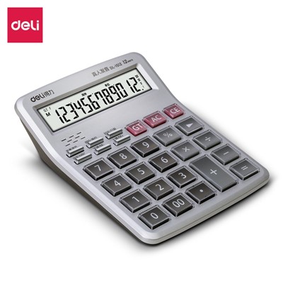 得力/deli 1512 電子計(jì)算器 得力1512語(yǔ)音計(jì)算器(銀)